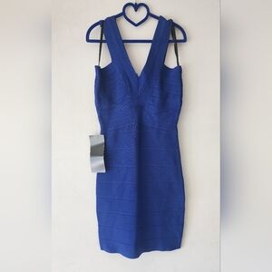Blue bebe Bodycon Bandage Dress